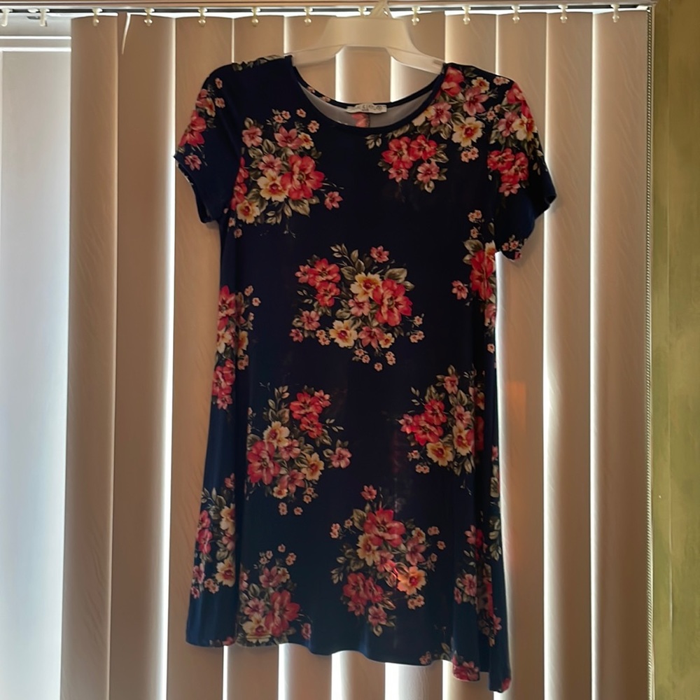 Floral, Blue dress